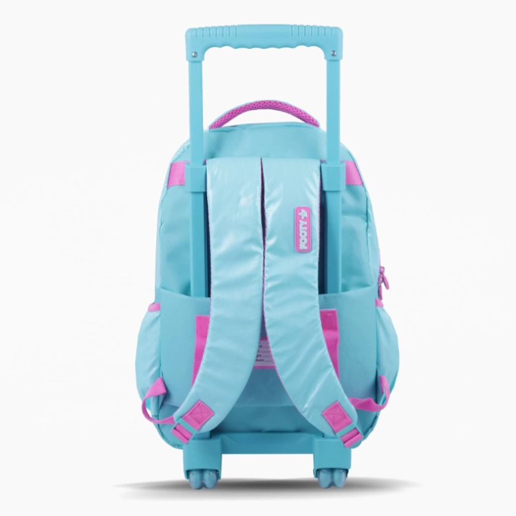 Mochila Escolar Footy 2026 Colorland Celeste 18" con Carro Art.F26311